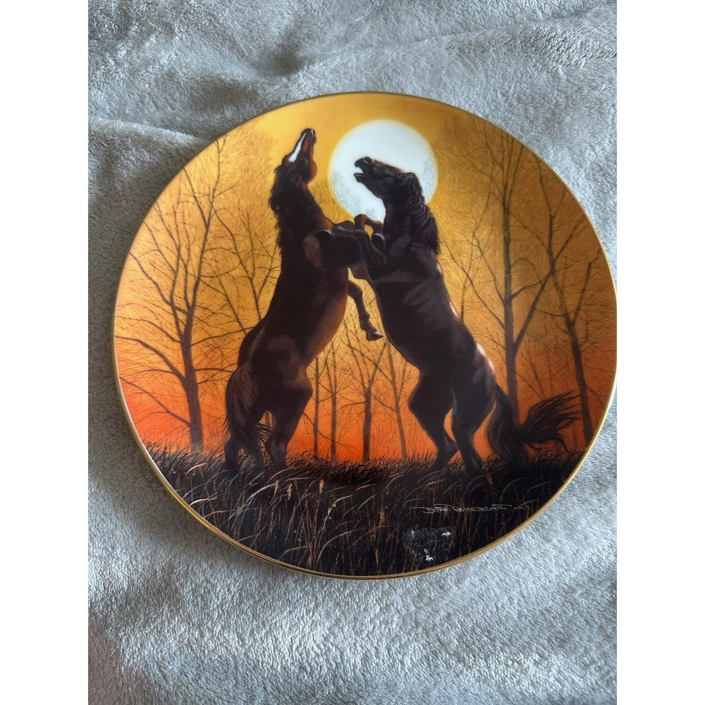 Danbury Mint Plate Donald W Patterson Collection Stallions at Sunrise Limited